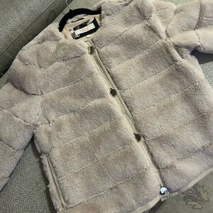 Eliza J Plush Puffer Jacket - Soft blush